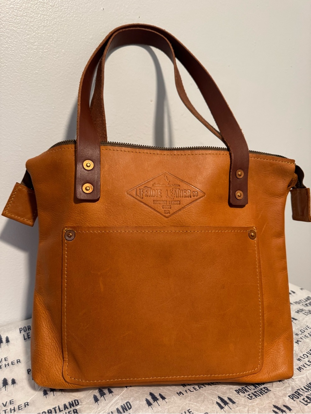 Lifetime Leather Tan Tote Bag